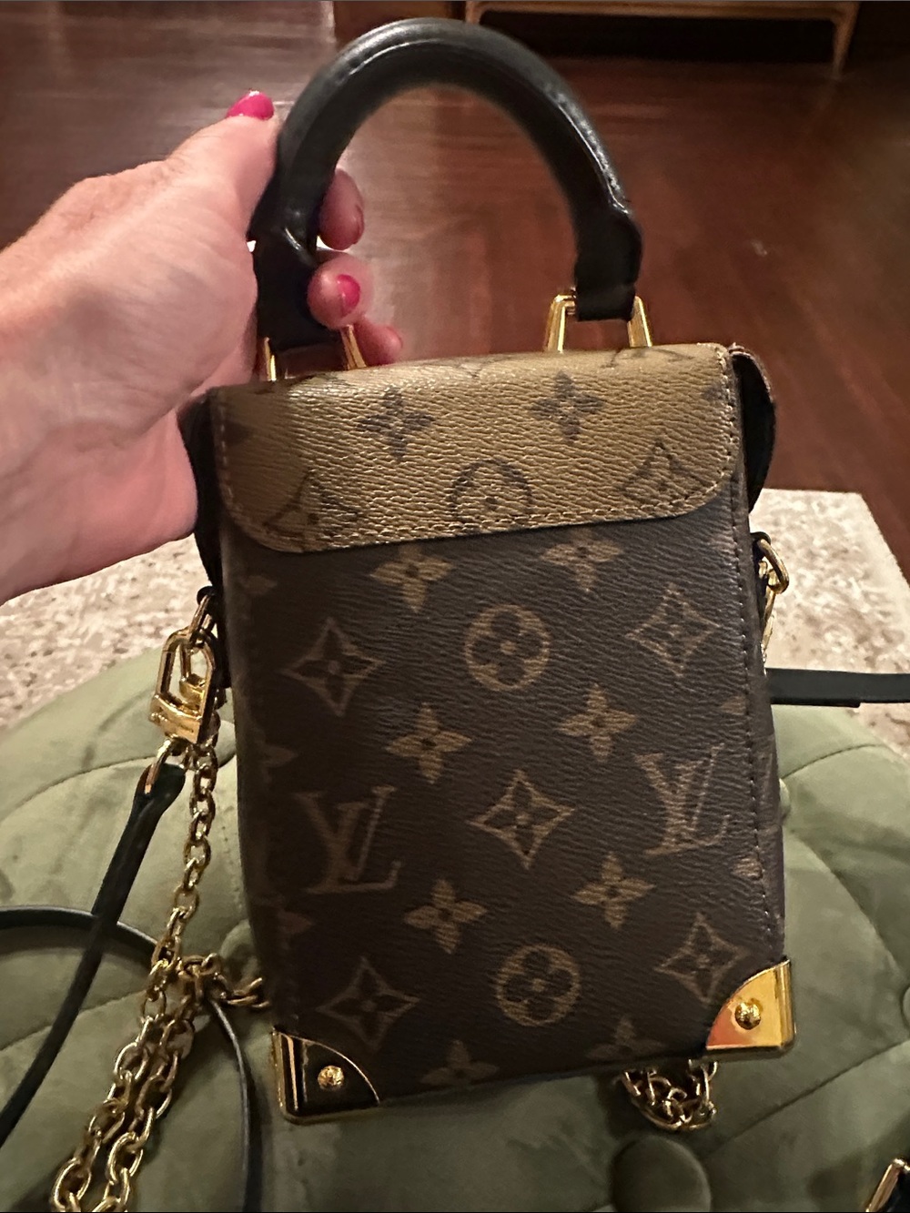 Luxury Monogram Top-Handle Crossbody Bag in Brown - Picture 2 of 9